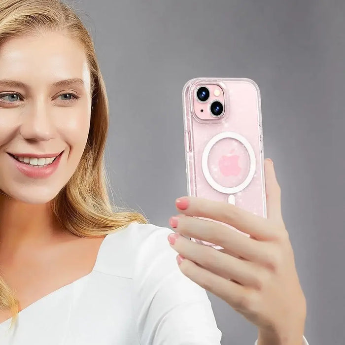 Tech-Protect FlexAir Hybrid MagSafe iPhone 15 Pro Case - Clear Glitter - Cell phone cases and covers<<<HurtelXML