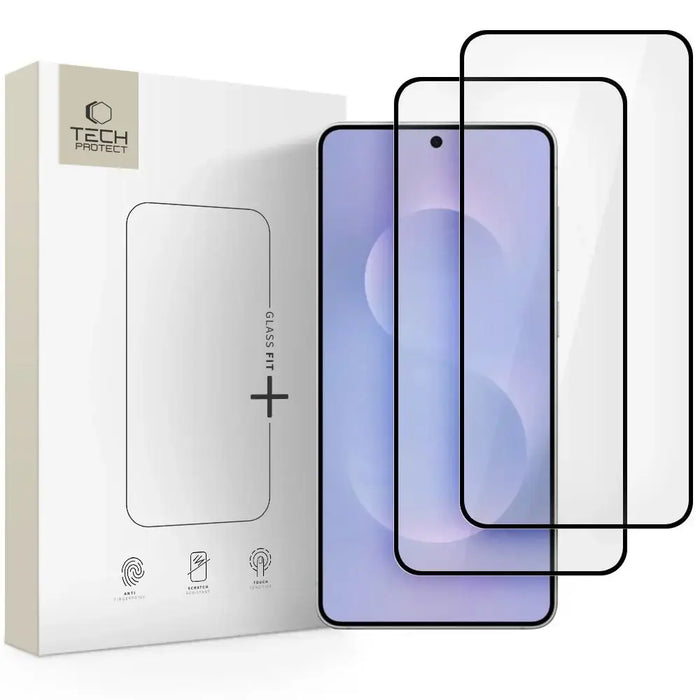 Tech-Protect Glass Fit+ 2-pack tempered glass for Samsung Galaxy S25 Edge - transparent - Cell phone tempered