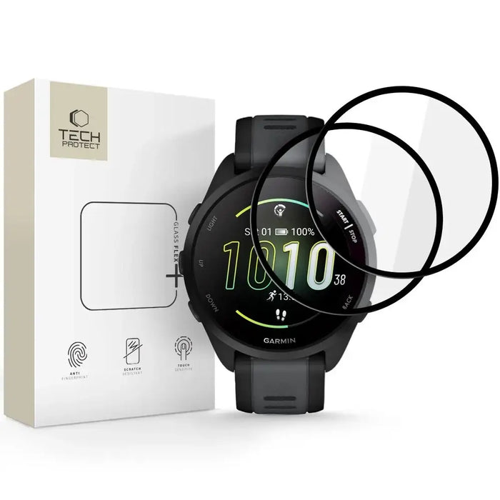 Tech-Protect Glass Flex+ 2-pack hybrid glass for Garmin Forerunner 165 - black - Cell phone tempered glass<<<HurtelXML