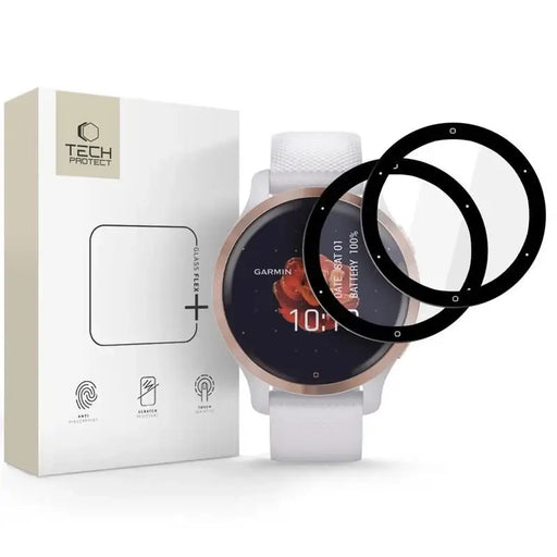 Tech-Protect Glass Flex+ 2-pack hybrid glass for Garmin Venu 2S - black - Cell phone tempered glass<<<HurtelXML