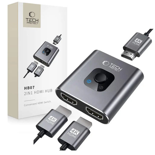 Tech-Protect HB07 HUB Adapter 2in1 HDMI 4K 60HZ - gray - Cables and tapes<<<HurtelXML