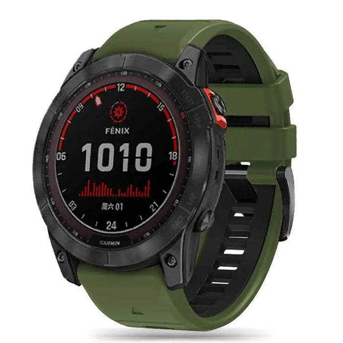 Tech-Protect IconBand Pro Strap for Garmin Fenix 3 / 5X / 3HR / 5X Plus / 6X / 6X Pro / 7X - Dark Green/Black - Other