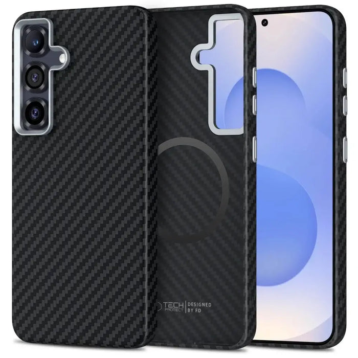 Tech-Protect Ion Carbon MagSafe Case for Samsung Galaxy S25 - Black - Cell phone cases and covers<<<HurtelXML