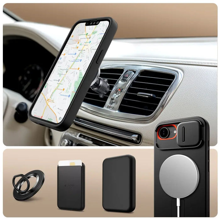 Tech-Protect Kevlar Aura MagSafe Case for iPhone 16e - Black - Cell phone cases and covers<<<HurtelXML