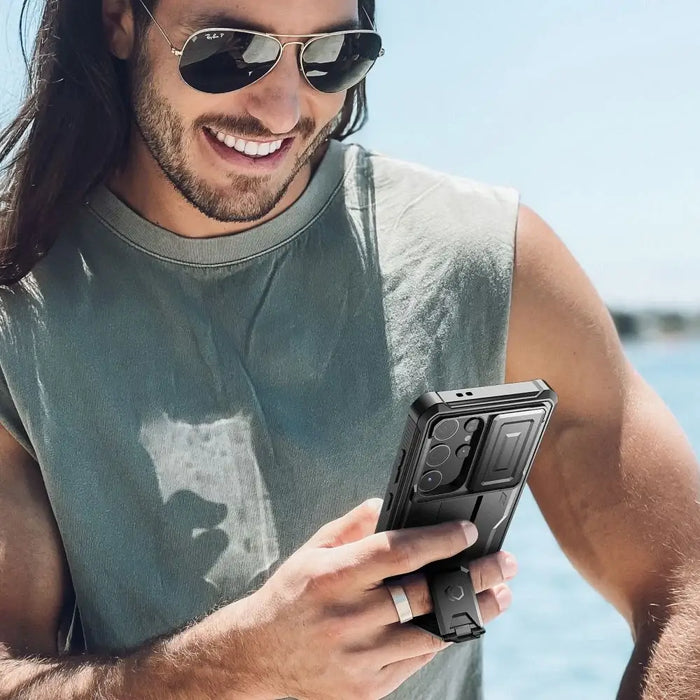 Tech-Protect Kevlar Cam+ Case for Samsung Galaxy S24 Ultra - Black - Cell phone cases and covers<<<HurtelXML