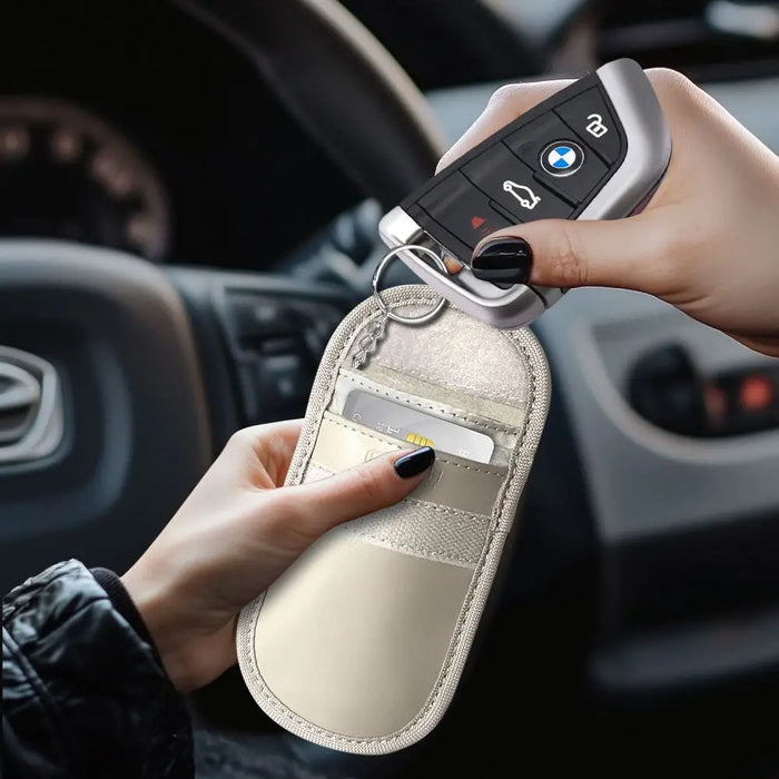 Tech-Protect KLR100 RFID Blocking Car Key Case - Beige - Cell phone cases and covers<<<HurtelXML