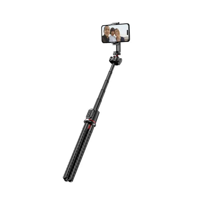 Tech-Protect L07S Bluetooth Selfie Stick with Flexible Tripod up to 54cm and 360 Head - Black - Photo