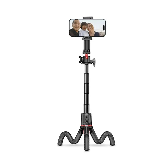 Tech-Protect L07S Bluetooth Selfie Stick with Flexible Tripod up to 54cm and 360 Head - Black - Photo