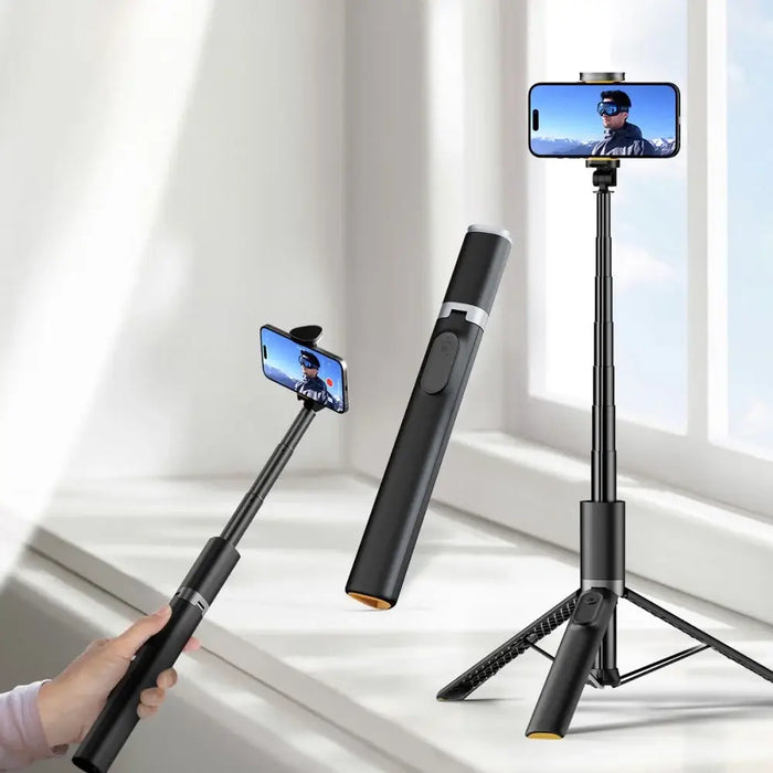 Tech-Protect L08S Bluetooth Selfie Stick with Remote Control Tripod up to 141cm - Black - Photo accessories<<<HurtelXML