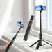Tech-Protect L08S Bluetooth Selfie Stick with Remote Control Tripod up to 141cm - Black - Photo accessories<<<HurtelXML