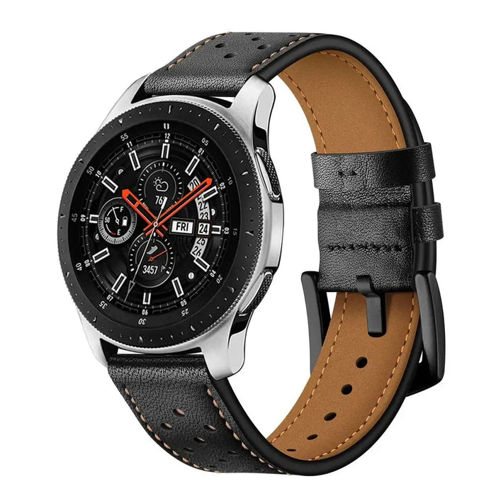 Tech-Protect Leather Strap for Samsung Galaxy Watch 46mm - Black - Other cell phone equipment<<<HurtelXML