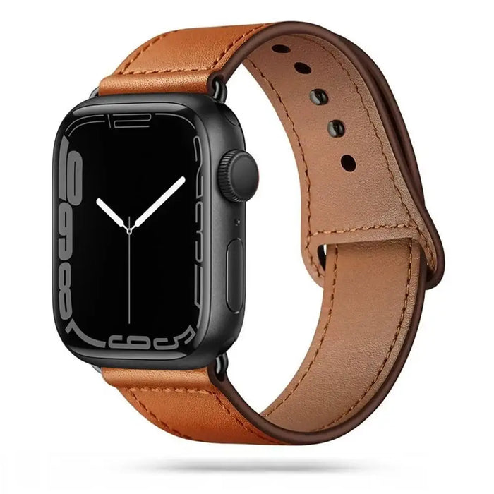 Tech-Protect Leatherfit Strap for Apple Watch 4 / 5 / 6 / 7 / 8 / 9 / SE (38/40/41 mm) - Brown - Other cell phone