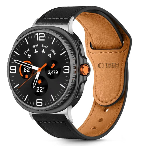 Tech-Protect Leatherfit Strap for Samsung Galaxy Watch 40/44/46 mm - Black - Other cell phone equipment<<<HurtelXML