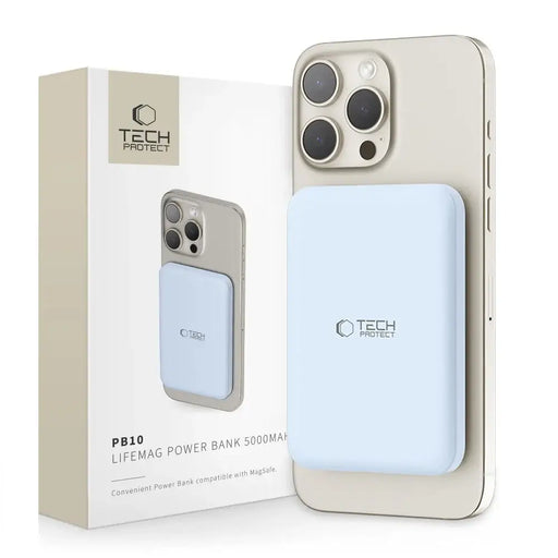 Tech-Protect LifeMag PB10 Powerbank with MagSafe 5000mAh 15W USB-C port - blue + USB-C cable - Powerbanks<<<HurtelXML