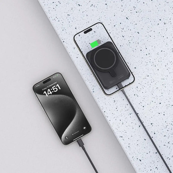 Tech-Protect LifeMag PB10 Powerbank with MagSafe 5000mAh 15W USB-C port - black + USB-C cable - Powerbanks<<<HurtelXML