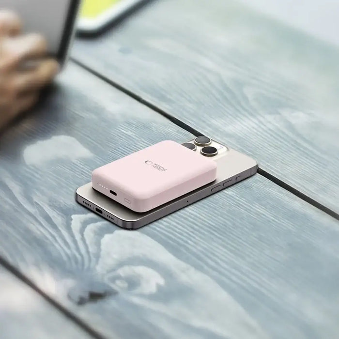 Tech-Protect LifeMag PB11 Powerbank with MagSafe 10000mAh 15W USB-C port - pink + USB-C cable - Powerbanks<<<HurtelXML