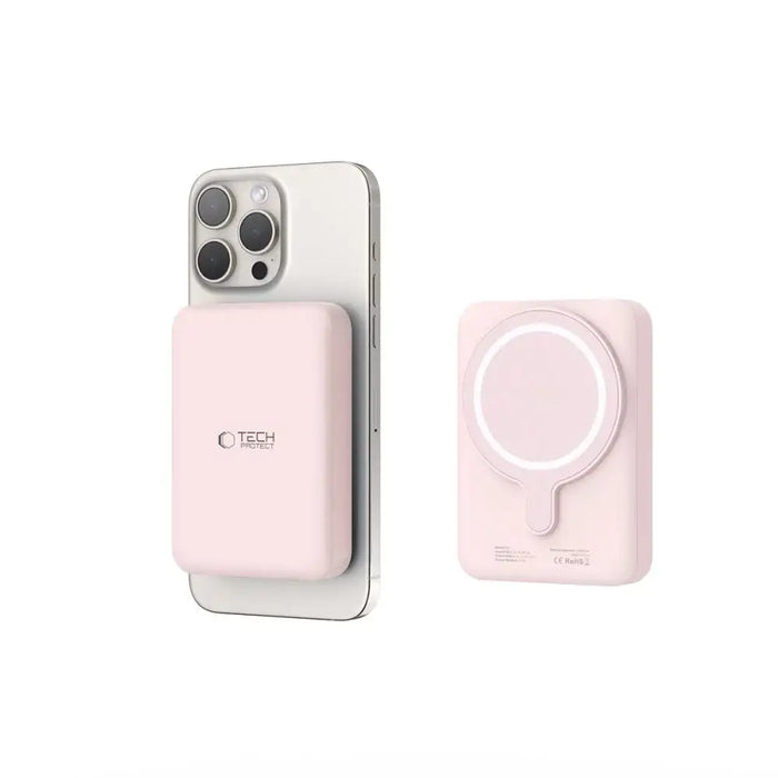 Tech-Protect LifeMag PB11 Powerbank with MagSafe 10000mAh 15W USB-C port - pink + USB-C cable - Powerbanks<<<HurtelXML