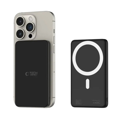 Tech-Protect LifeMag PB9 Powerbank with MagSafe 5000mAh 15W USB-C / Lightning ports - black + USB-C cable