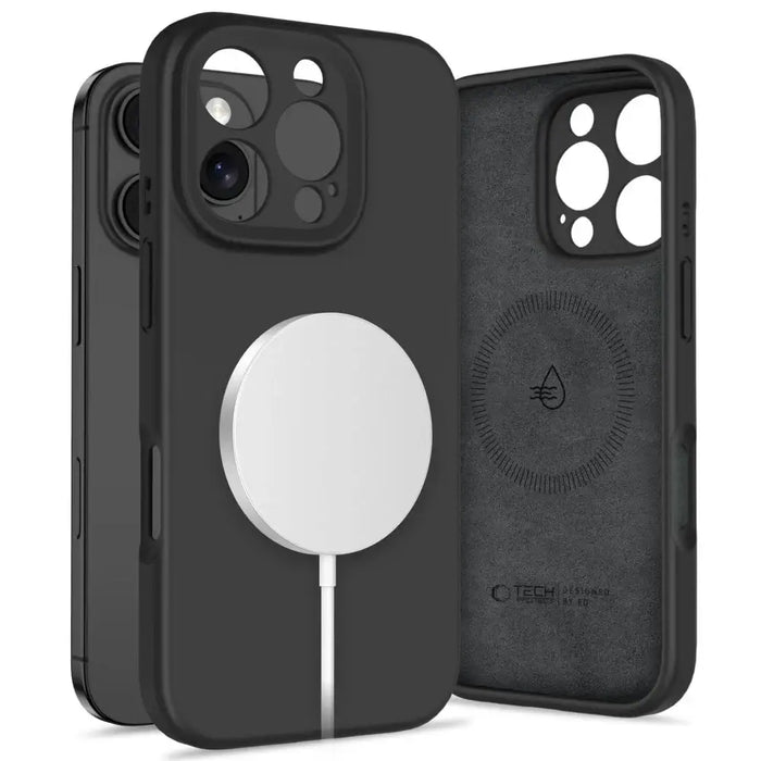 Tech-Protect Liquid Silicone MagSafe Case for iPhone 16 Pro Max - Black - Cell phone cases and covers<<<HurtelXML