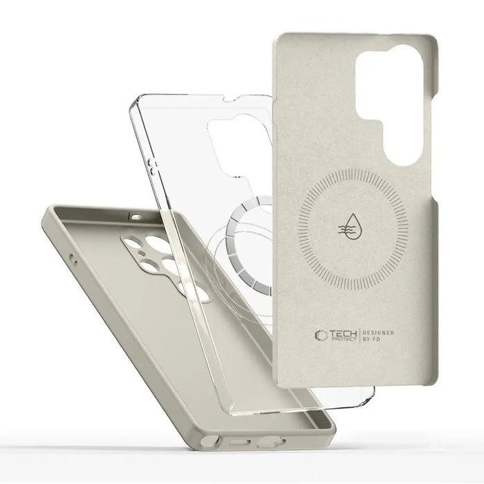 Tech-Protect Liquid Silicone MagSafe Case for Samsung Galaxy S25 Ultra - White - Cell phone cases and covers<<<HurtelXML