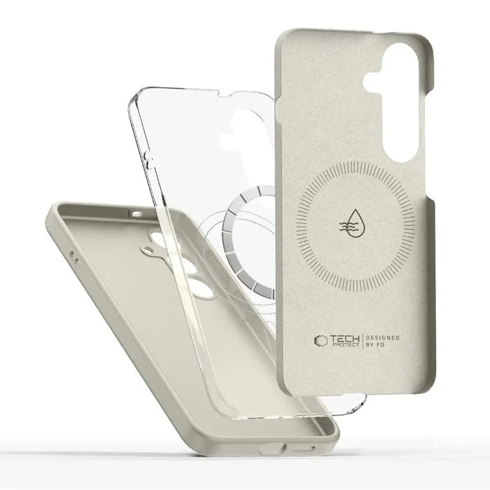 Tech-Protect Liquid Silicone Magsafe Case for Samsung Galaxy S25 - Beige - Cell phone cases and covers<<<HurtelXML