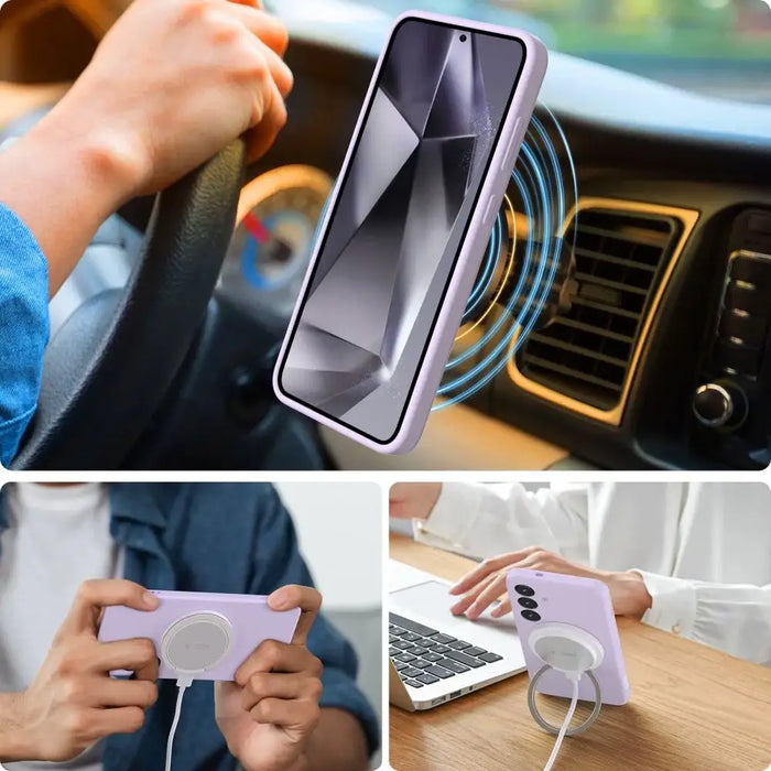 Tech-Protect Liquid Silicone MagSafe Case for Samsung Galaxy S25 - Purple - Cell phone cases and covers<<<HurtelXML