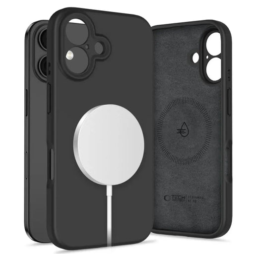 Tech-Protect Liquid Silicone MagSafe iPhone 16 Case - Black - Cell phone cases and covers<<<HurtelXML