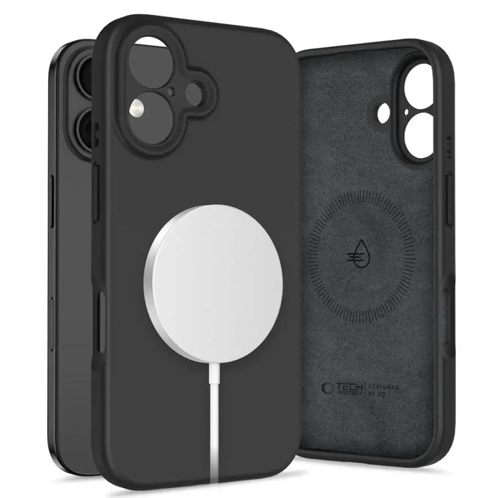Tech-Protect Liquid Silicone MagSafe iPhone 16 Case - Black - Cell phone cases and covers<<<HurtelXML