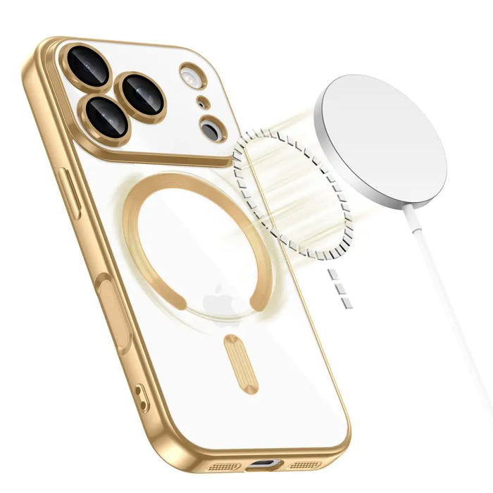 Tech-Protect MagFlex MagSafe Case for iPhone 17 Pro Max - Transparent Gold - Cell phone cases and covers<<<HurtelXML