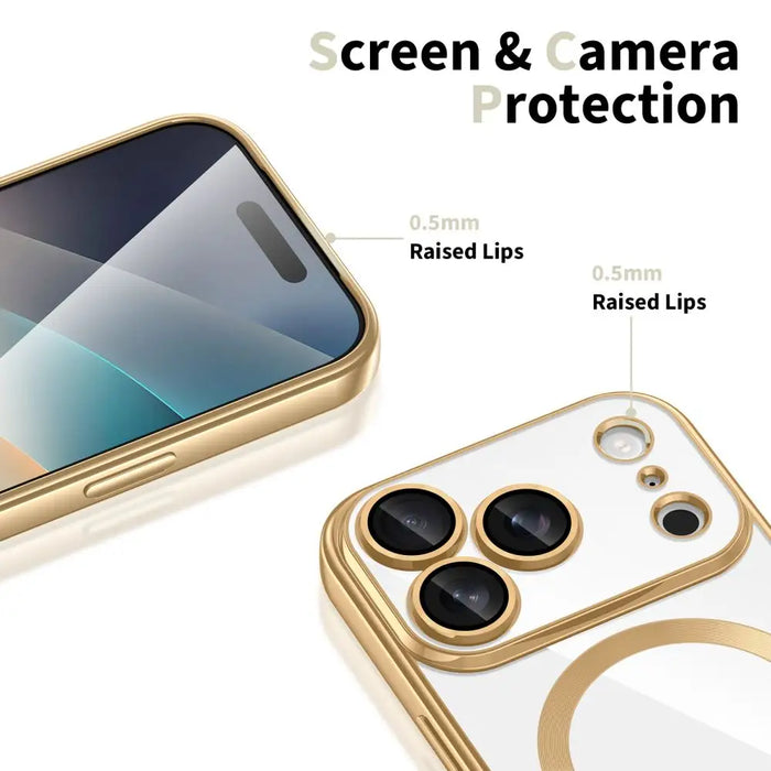 Tech-Protect MagFlex MagSafe Case for iPhone 17 Pro Max - Transparent Gold - Cell phone cases and covers<<<HurtelXML