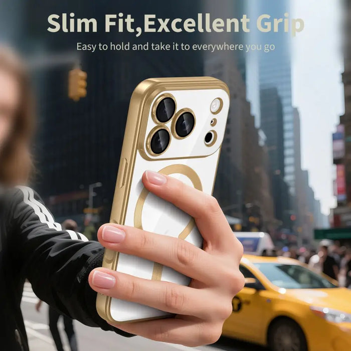 Tech-Protect MagFlex MagSafe Case for iPhone 17 Pro - Transparent Gold - Cell phone cases and covers<<<HurtelXML