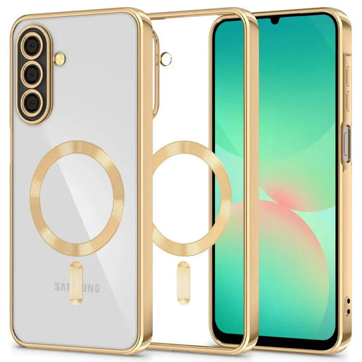 Tech-Protect MagFlex MagSafe Case for Samsung Galaxy A26 5G - Transparent Gold - Cell phone cases and covers<<<HurtelXML