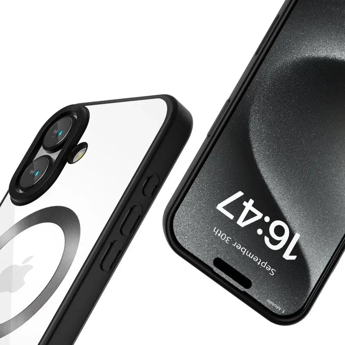 Tech-Protect MagFlex MagSafe iPhone 16 Case - Clear with Black Frame - Cell phone cases and covers<<<HurtelXML