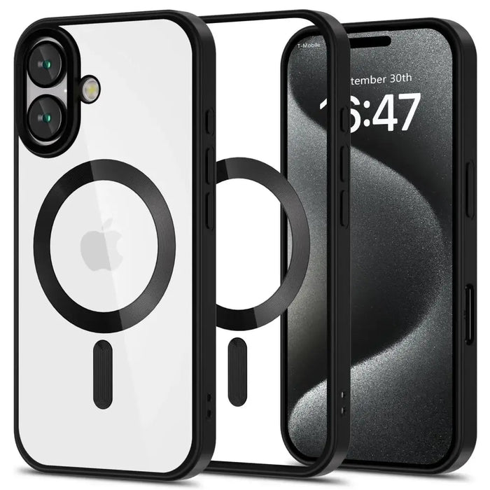 Tech-Protect MagFlex MagSafe iPhone 16 Case - Clear with Black Frame - Cell phone cases and covers<<<HurtelXML