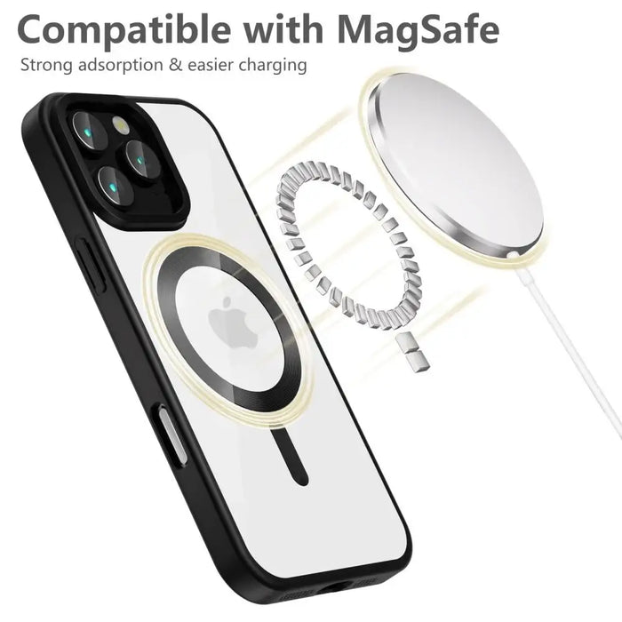 Tech-Protect MagFlex MagSafe iPhone 16 Pro Max Case - Clear with Black Frame - Cell phone cases and covers<<<HurtelXML