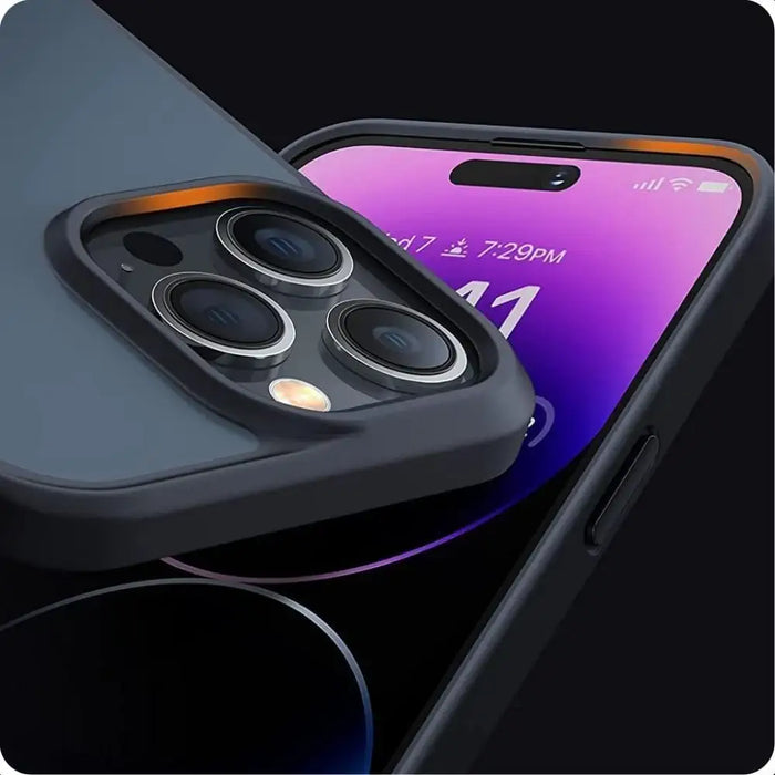 Tech-Protect MagMat iPhone 15 Pro Max Case - Matte Navy Blue - Cell phone cases and covers<<<HurtelXML