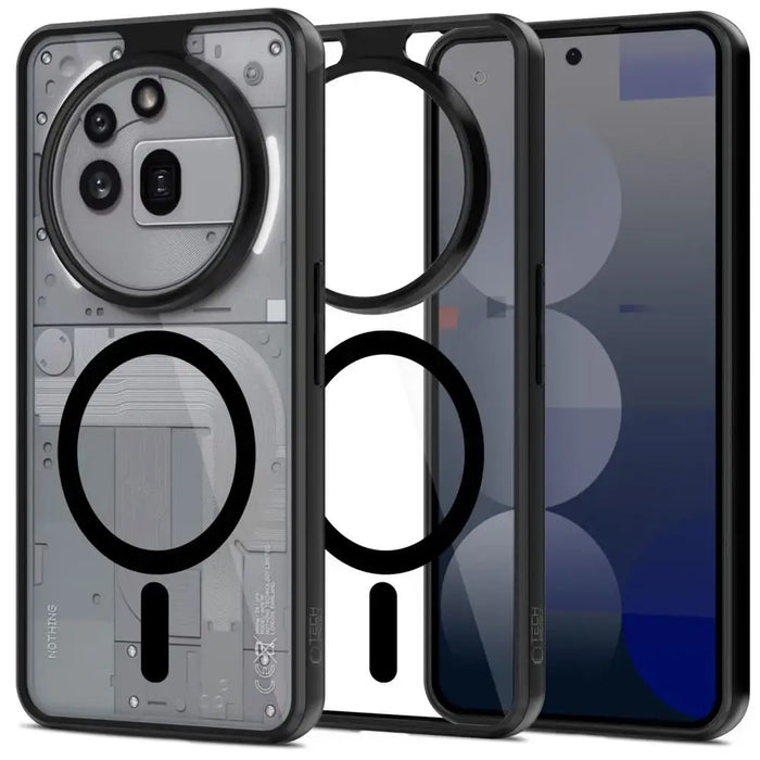 Tech-Protect MagMat MagSafe Case for Nothing Phone 3A Pro - Clear Black - Cell phone cases and covers<<<HurtelXML
