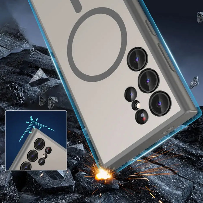 Tech-Protect MagMat MagSafe case for Samsung Galaxy S24 Ultra - titanium matte - Cell phone cases and covers<<<HurtelXML