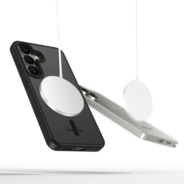 Tech-Protect MagMat MagSafe Case for Samsung Galaxy S25 - Clear Black - Cell phone cases and covers<<<HurtelXML