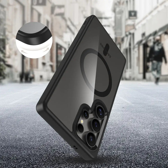 Tech-Protect MagMat MagSafe Case for Samsung Galaxy S25 Ultra - Clear Black - Cell phone cases and covers<<<HurtelXML