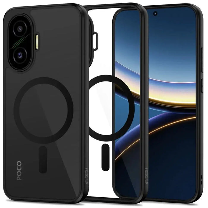 Tech-Protect MagMat MagSafe Case for Xiaomi Poco F7 5G - Black and Transparent - Cell phone cases and covers<<<HurtelXML