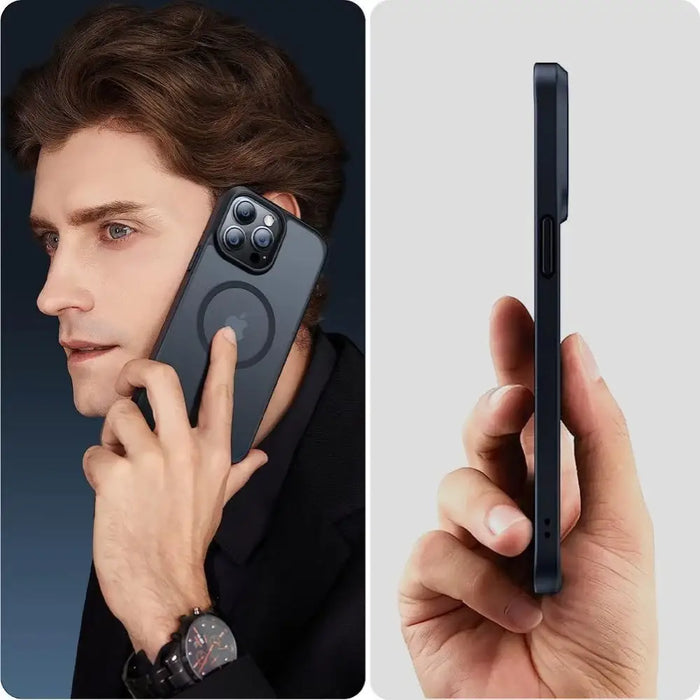Tech-Protect MagMat MagSafe iPhone 15 Pro Case - Matte Navy Blue - Cell phone cases and covers<<<HurtelXML