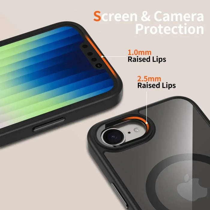 Tech-Protect MagMat MagSafe iPhone 16e Case - Black-Transparent - Cell phone cases and covers<<<HurtelXML