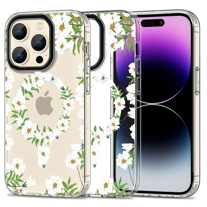 Tech-Protect MagMood MagSafe case for iPhone 15 Pro - white daisies - Cell phone cases and covers<<<HurtelXML