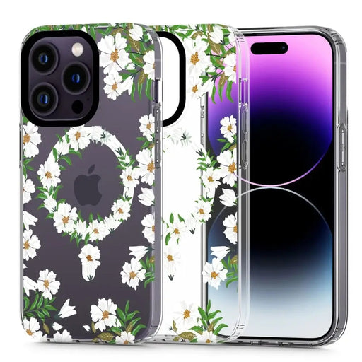 Tech-Protect MagMood MagSafe iPhone 13 Pro Max Case - White Daisies - Cell phone cases and covers<<<HurtelXML