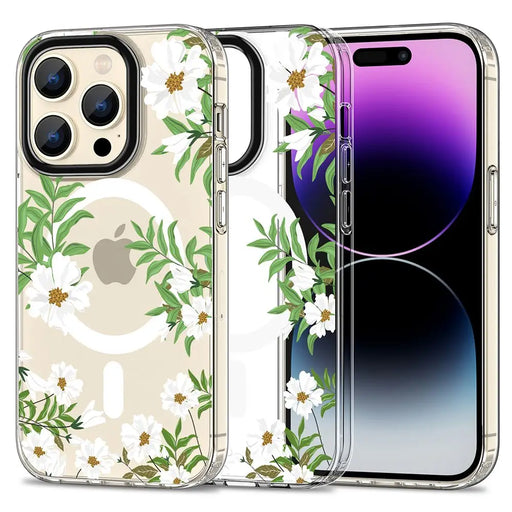 Tech-Protect MagMood MagSafe iPhone 15 Pro Max Case - Daisies with Leaves - Cell phone cases and covers<<<HurtelXML