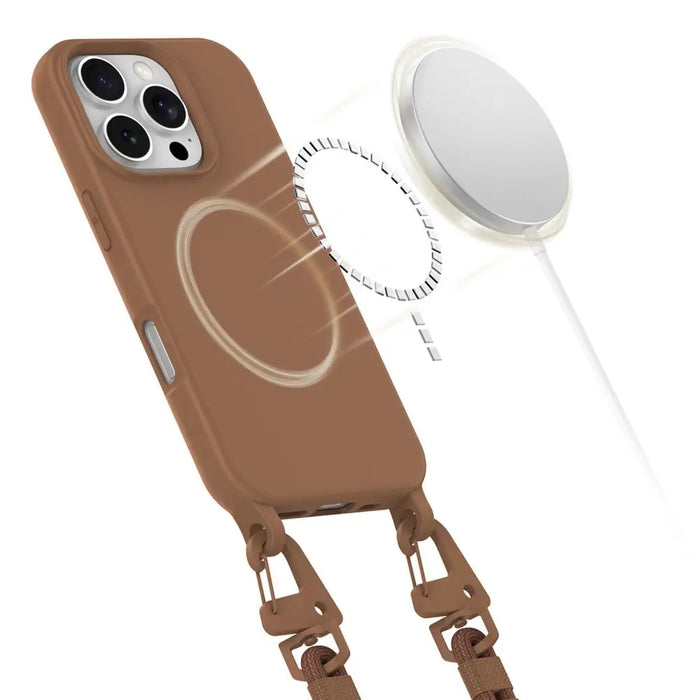 Tech-Protect MagNecklace MagSafe Case for iPhone 16 Pro Max - Brown - Cell phone cases and covers<<<HurtelXML