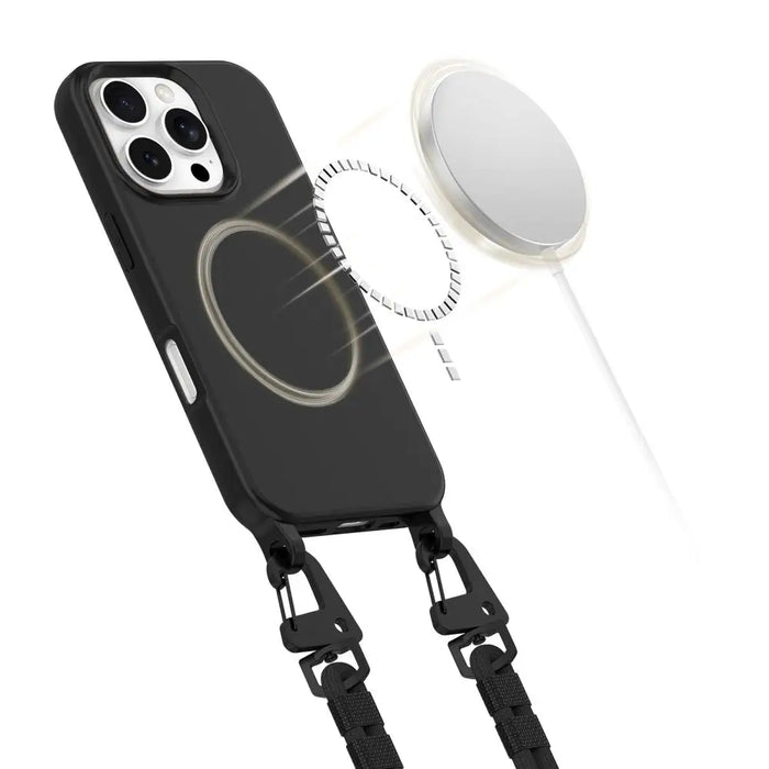 Tech-Protect MagNecklace MagSafe Case with Lanyard for iPhone 16 Pro - Black - Cell phone cases and covers<<<HurtelXML