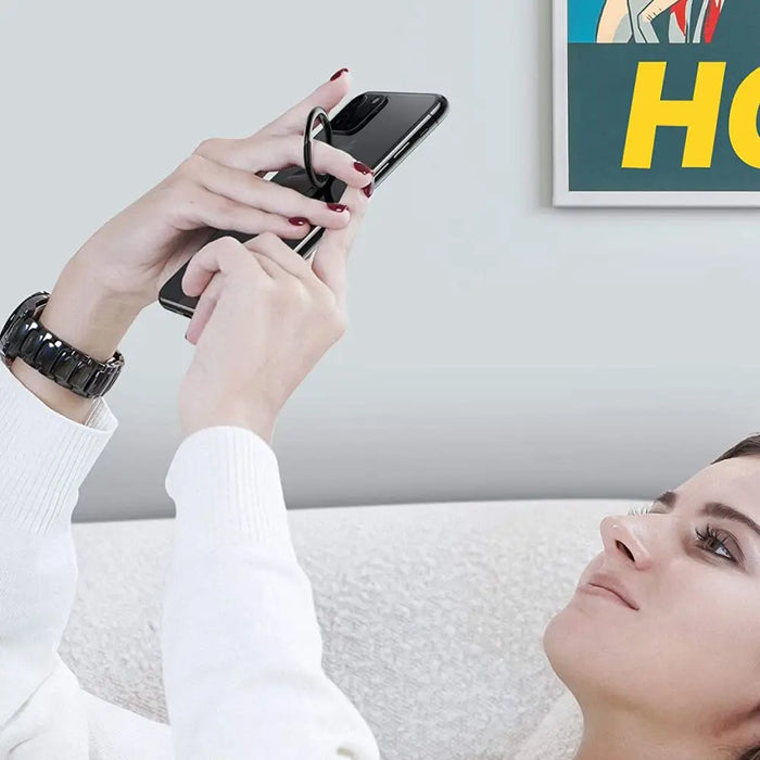 Tech-Protect Magnetic Phone Ring Holder / Ring with Stand Function - Black - Cell phone holders<<<HurtelXML