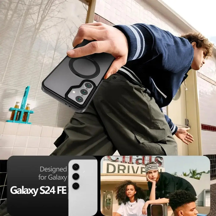 Tech-Protect MagRing MagSafe case for Samsung Galaxy S24 FE - black - Cell phone cases and covers<<<HurtelXML